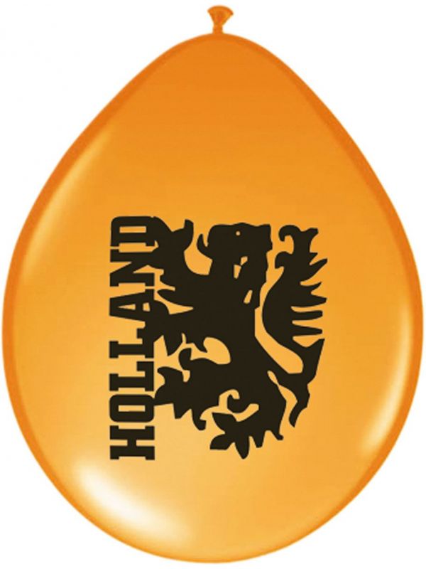 Ballonnen Holland leeuw oranje 8 stuks