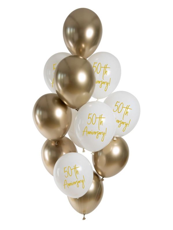 Ballonnen set 50 jaar jubileum goud