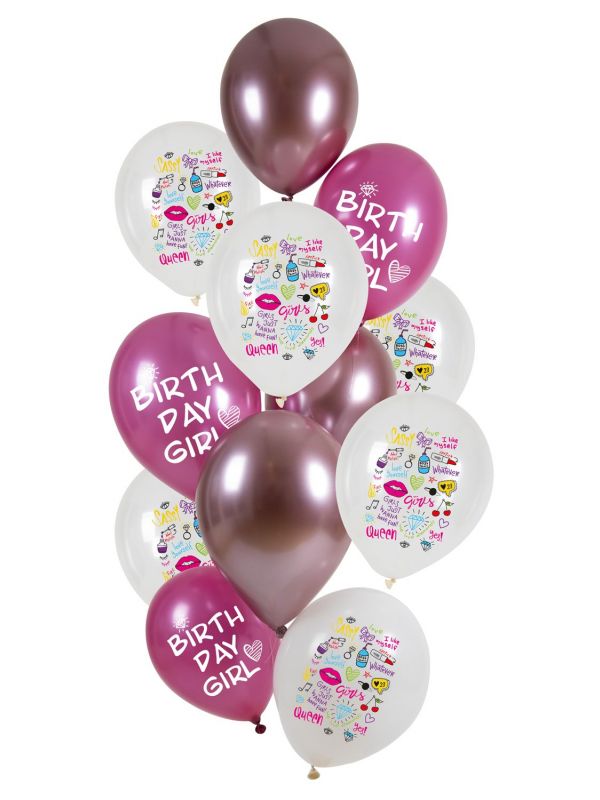Ballonnen set verjaardag Birthday girl
