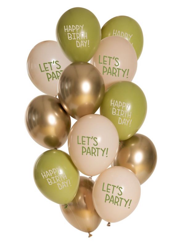 Ballonnen set verjaardag Lets party goud