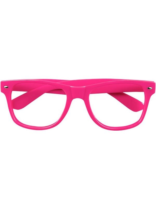 Basic feestbril neon roze