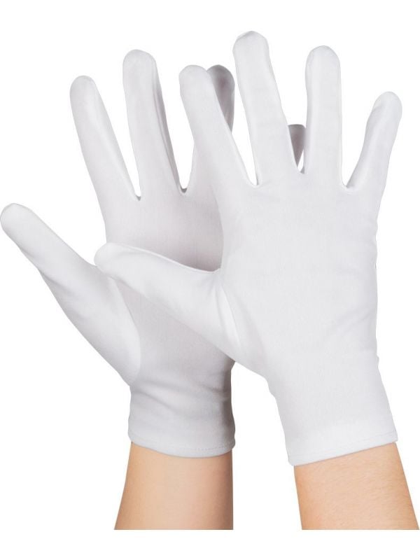 Basic witte handschoenen kort