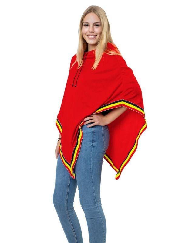 Belgie supporter rode poncho