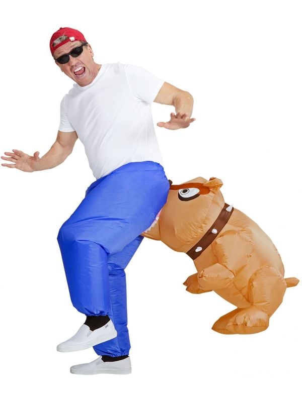 Bijtende bulldog kostuum opblaasbaar