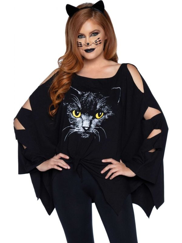 Black cat halloween verkleedkleding dames
