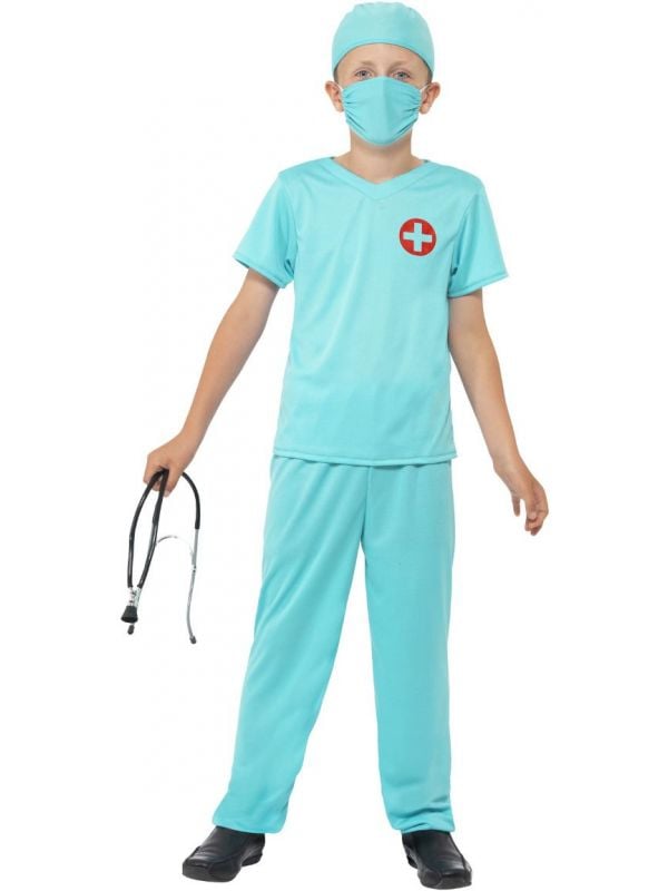 Blauw chirurg kostuum jongens