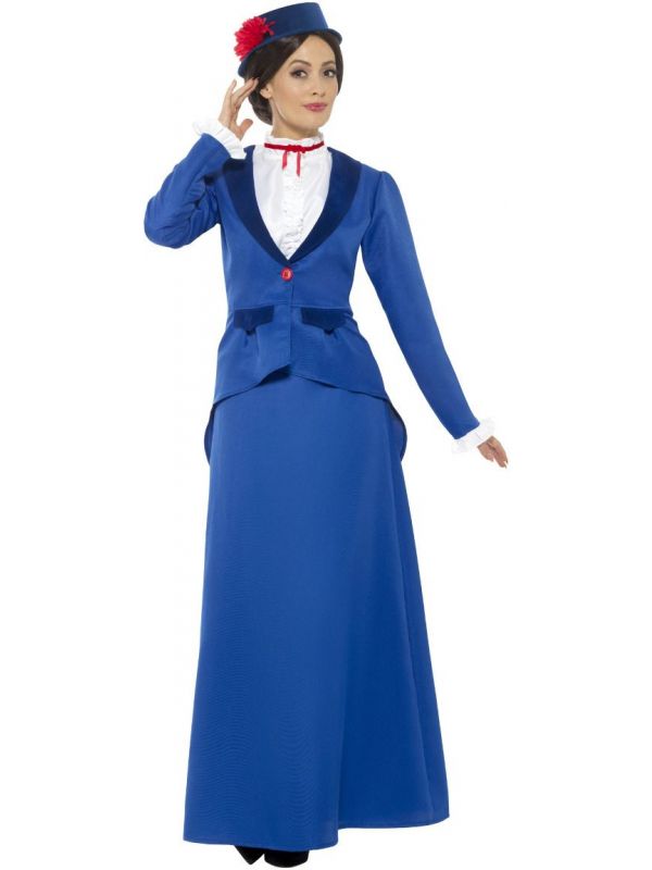 Blauw Mary Poppins kostuum