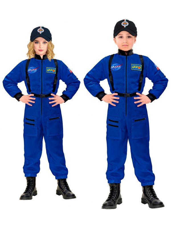 Blauwe astronaut kostuum kind