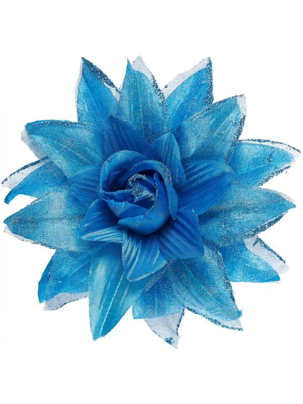 Blauwe bloem haarclip