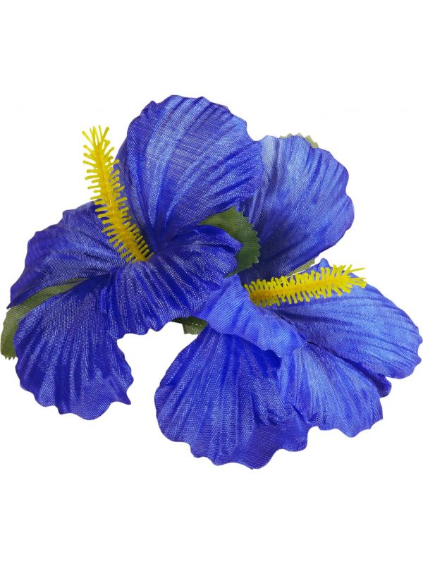 Blauwe bloemen haarclip
