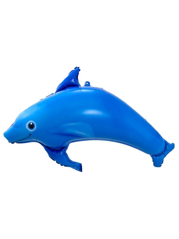 Blauwe dolfijnvormige folieballon