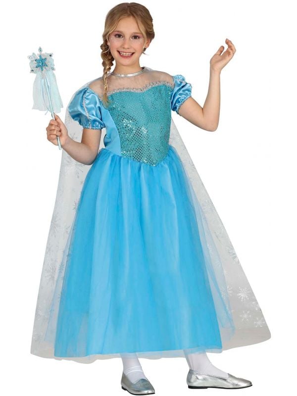 Blauwe frozen Elsa jurk meisje