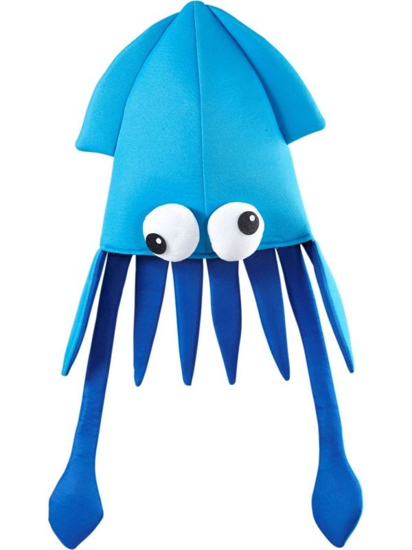 Blauwe inktvis hoed carnaval