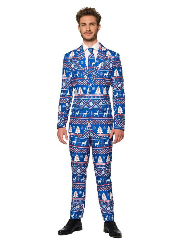 Blauwe kerstmis Suitmeister kostuum