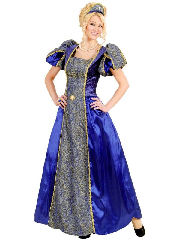 Blauwe koningin kostuum