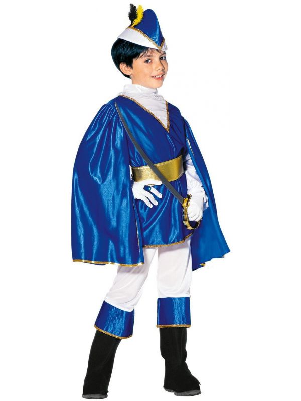 Blauwe prins kind kostuum