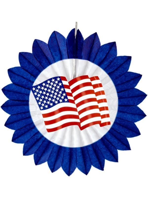 Blauwe waaier met USA vlag