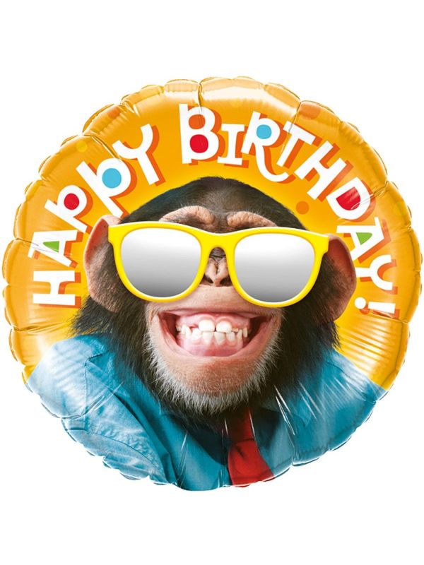 Blije aap verjaardag folieballon