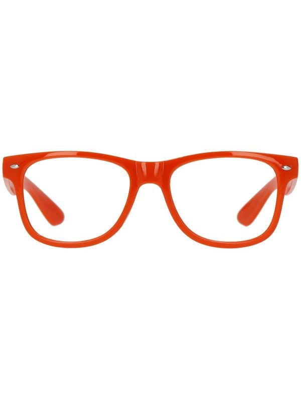 Blues Brothers feestbril neon oranje