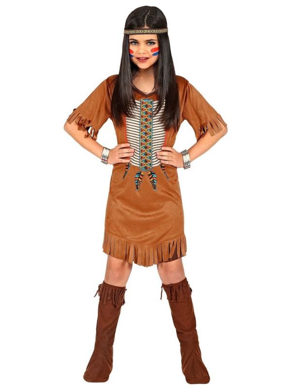 Bruin indianen jurkje meisjes