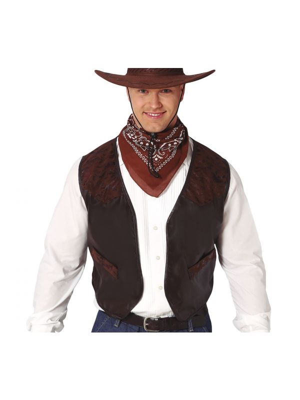 Bruin nepleren cowboy vest