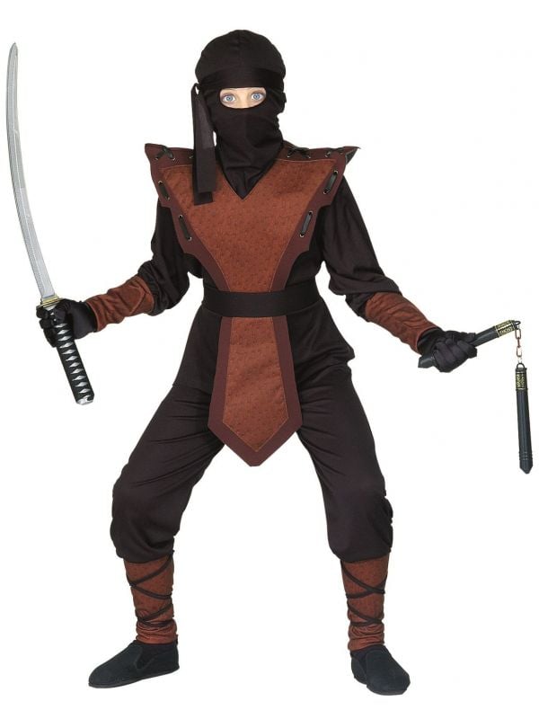 Bruine ninja kostuum