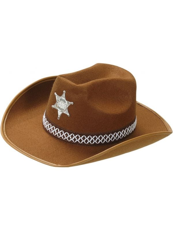 Bruine sheriff hoed kind
