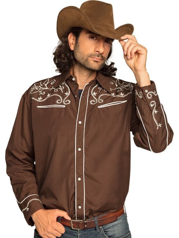 Bruine western cowboy blouse