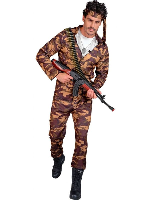 Camouflage soldaat kostuum heren