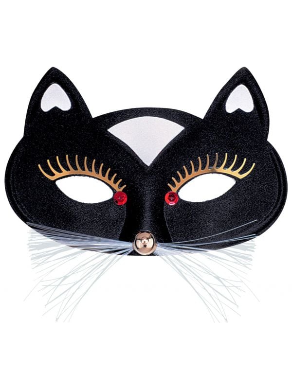 Carnaval oogmasker dames kat zwart