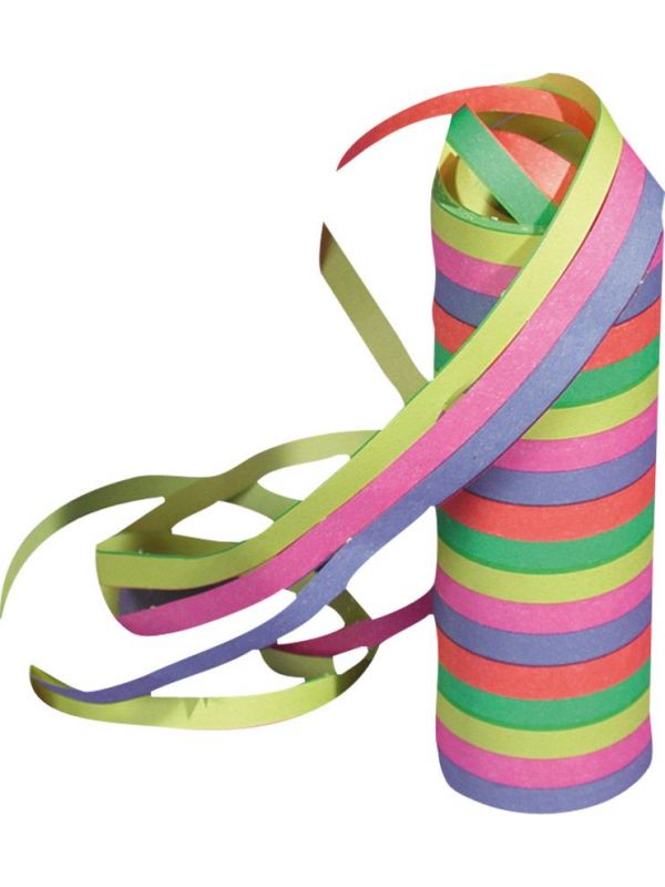 Carnaval serpetine rol vijf kleuren