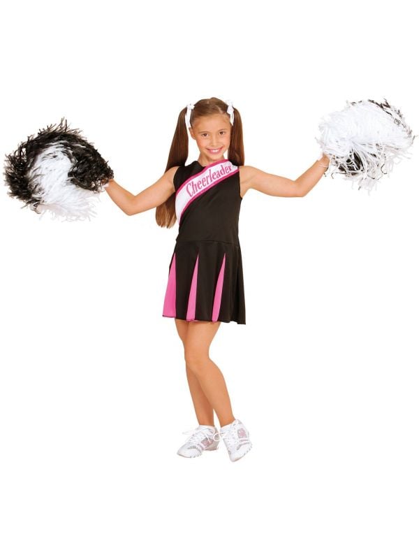 Cheerleader kind jurkje zwart roze