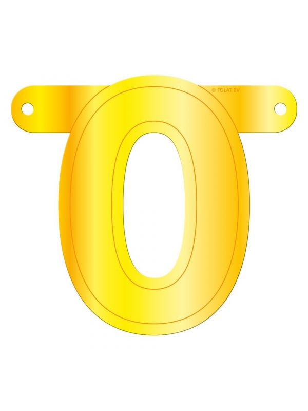 Cijfer 0 banner geel
