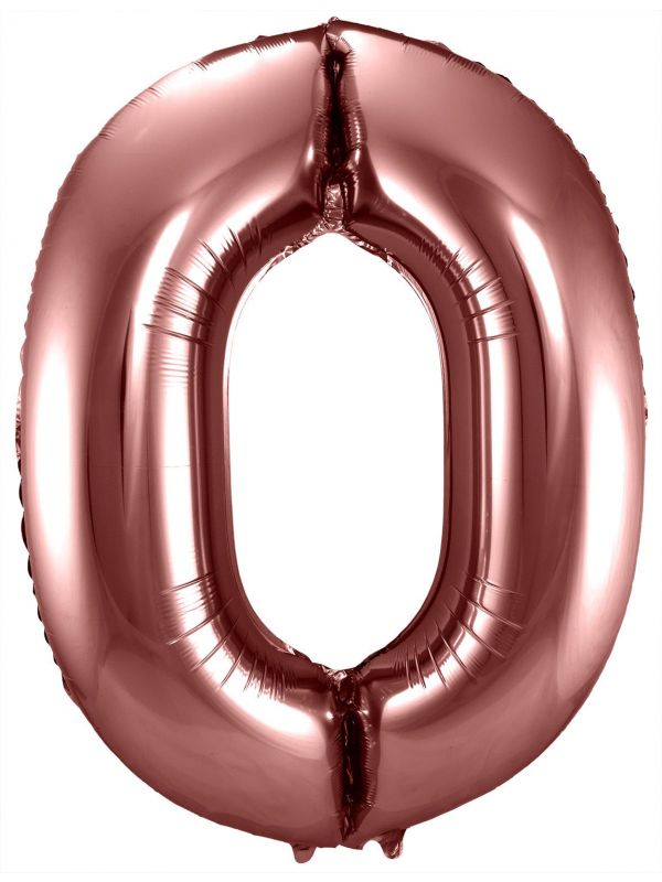 Cijfer 0 bronzen folieballon 86cm