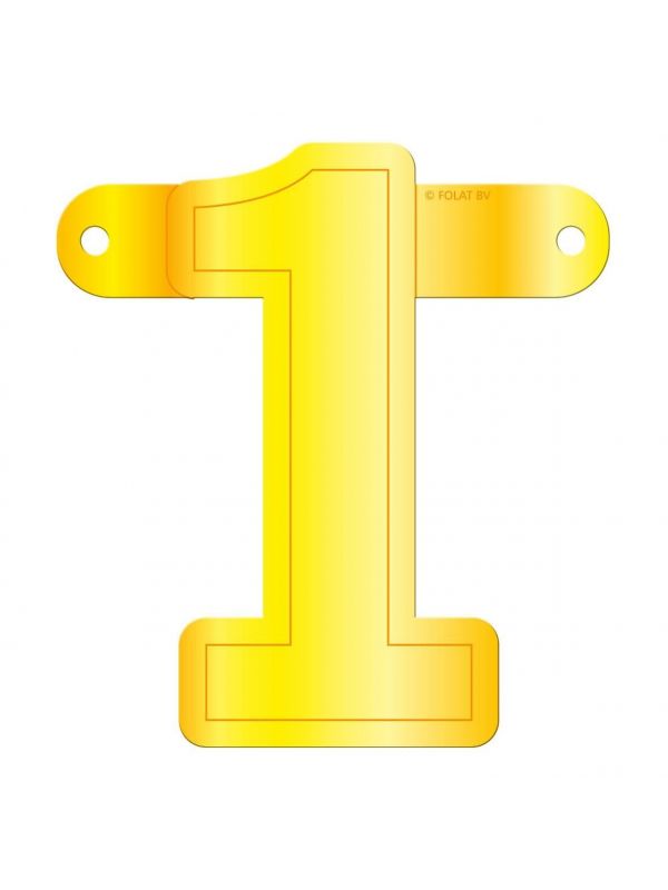 Cijfer 1 banner geel