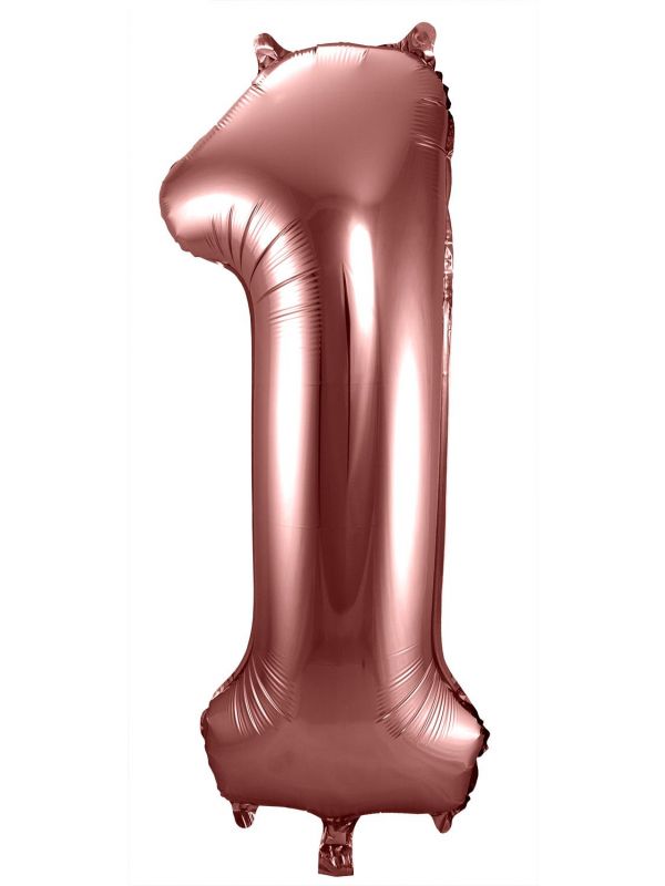 Cijfer 1 bronzen folieballon 86cm