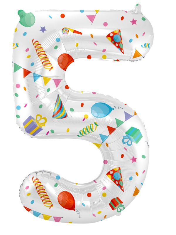 Cijfer 5 feestelijke party folieballon