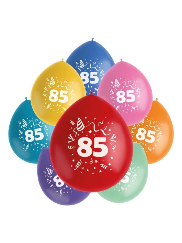 Cijfer 85 ballonnen set party gekleurd