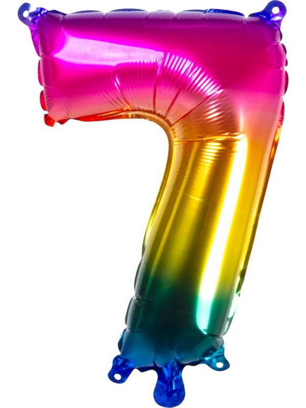 Cijferballon 7 regenboog