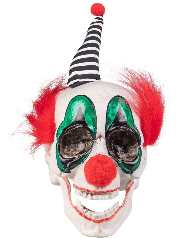 Clown schedel decoratie met beweegbare kaak
