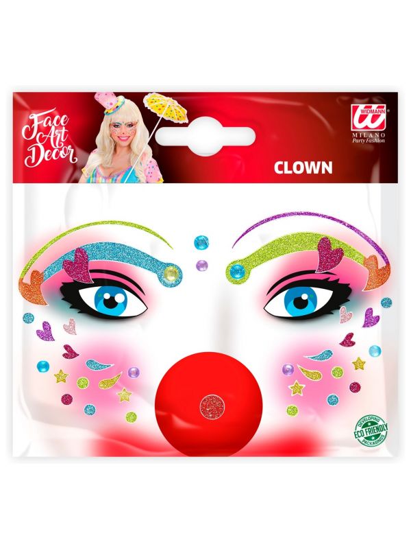 Clown schmink gezicht glitters