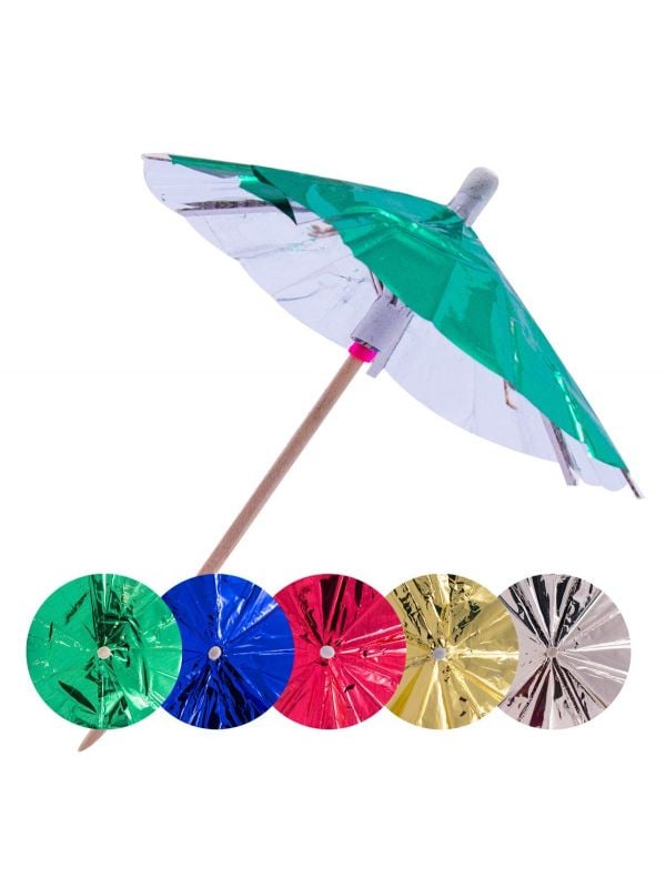 Cocktail prikkers metallic parasols 15 stuks