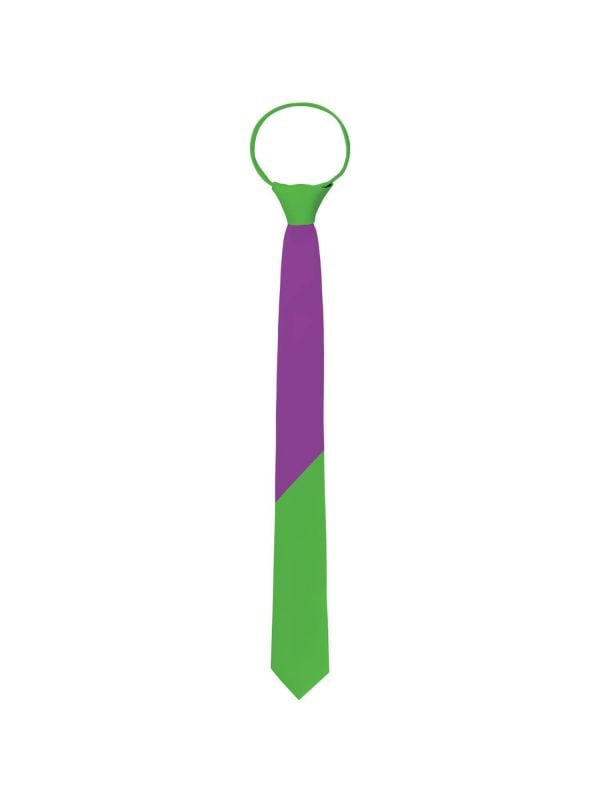 Colorblock stropdas paars groen