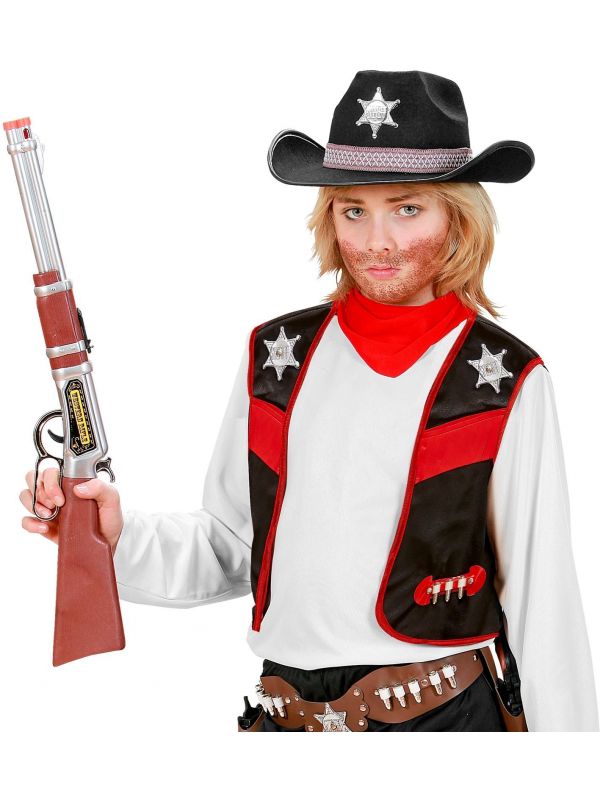 Cowboy Jack rood zwart vest kind