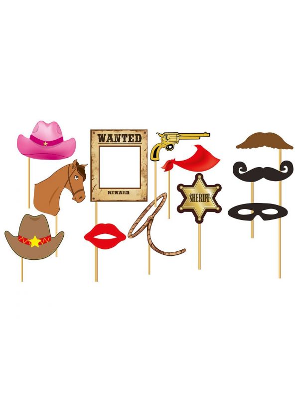 Cowboy photobooth accessoires set