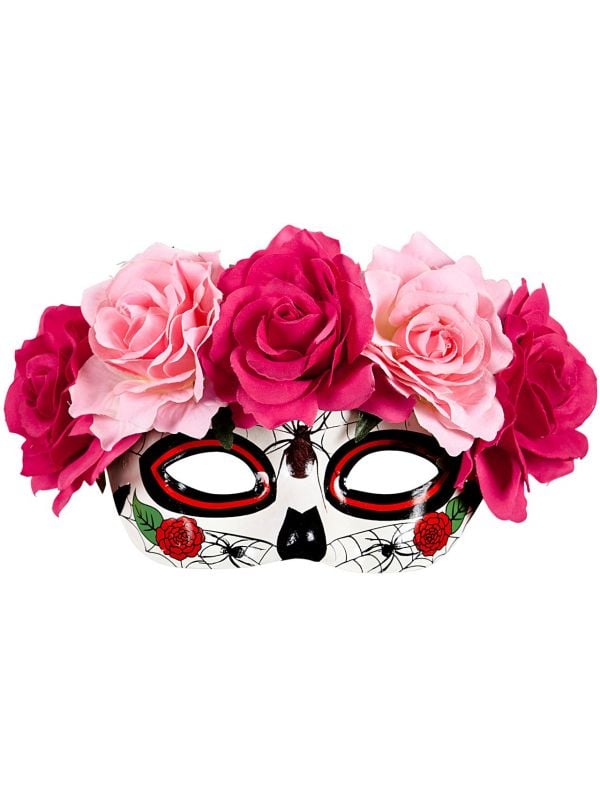 Dia de los muertos oogmasker met rozen