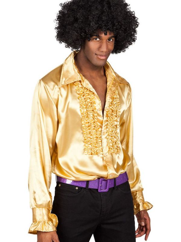 Disco party blouse heren goud