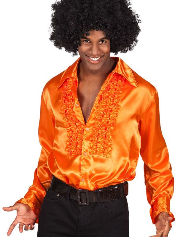Disco party blouse heren oranje