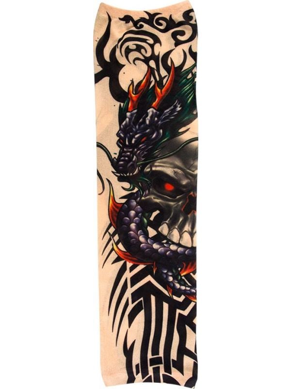 Dragon skull tattoo sleeve mouw