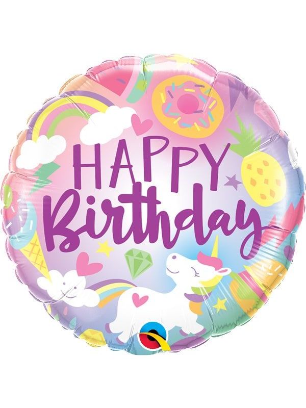 Eenhoorn verjaardag folieballon kleurrijk